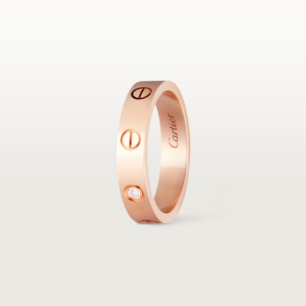 Anillo Love, tamaño pequeño, 1 diamante Oro rosa, diamante